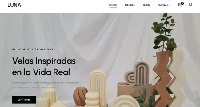 Web App Luna: candles & deco